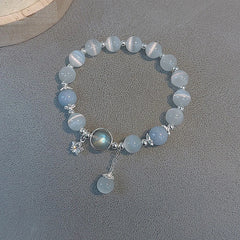 Hnewly Original Opal Sea Blue Treasure Moonlight Crystal Bracelet Light Luxury Elastic Bracelet For Girls Women Jewelry Accessories