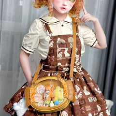 Hnewly  Lolita Aesthetic  Candy Ita Bag Women Sweet Cute Transparent Shoulder Bag Ladies Petite Refined Multifunctional Backpack