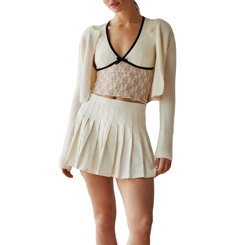 Hnewly Sheer Crop Top 2000s Women Sexy See Through V Neck Sleeveless Floral Lace Tanks Slim Fit Vest y2k Aesthetic Clothing
