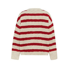 Hnewly  Striped Crew Neck Sweater Women Pullovers Long Sleeve Crewneck Knitted Jumper Ladies Fall Winter Casual Outfit