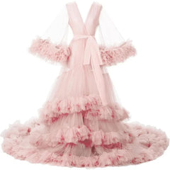 Hnewly  Puffy Tulle Robe Lingerie Bridal Robe Baby Shower Photography maternity dress photoshoot