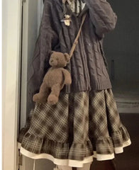 Hnewly cute winter outfits Autumn Winter Two-piece Set/single Piece Women Vintage Temperament High-grade Dress Sweater Coat Cinjunto De Dos Piezas Mujer