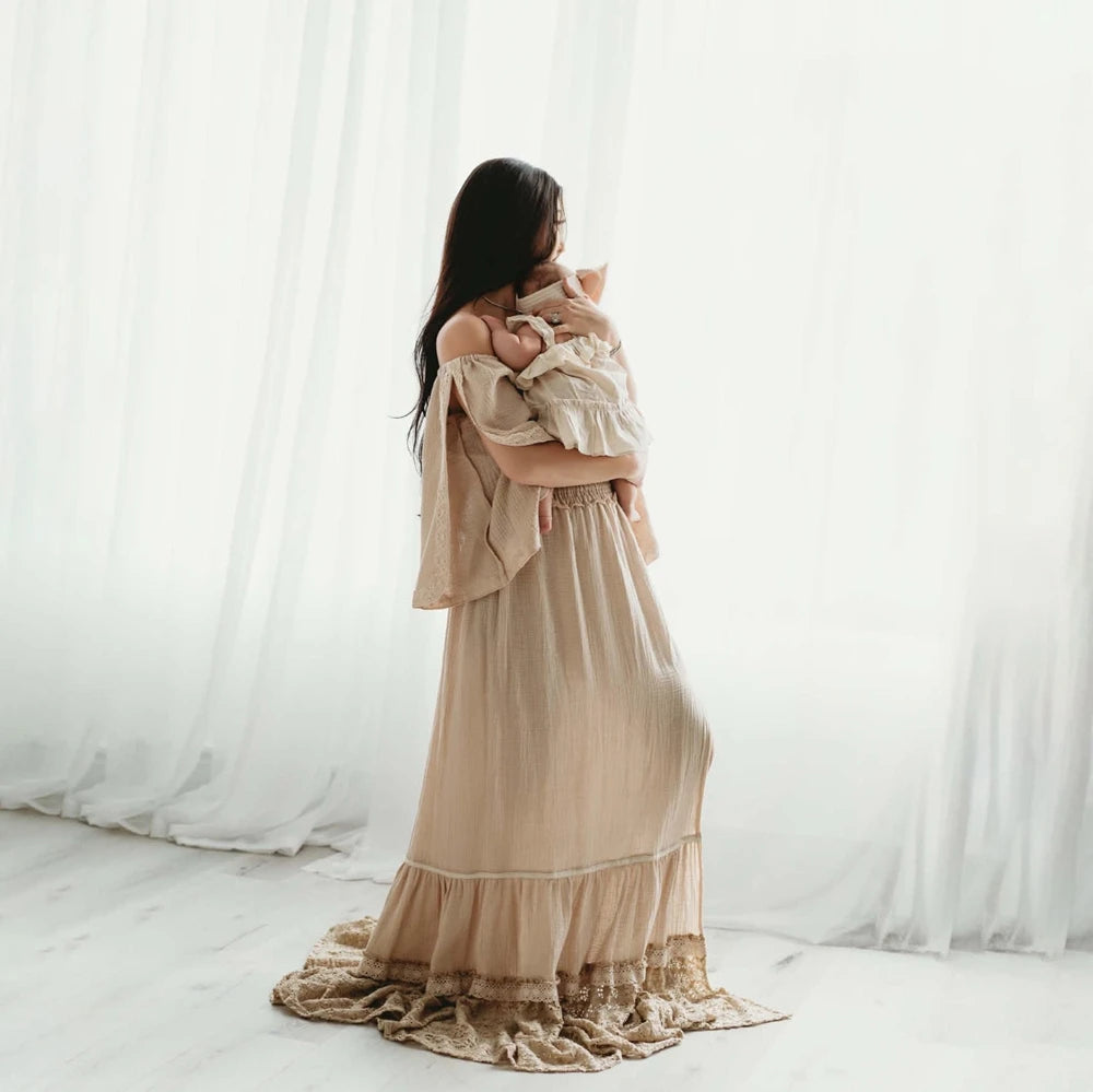 Hnewly  Elegant Maternity Dress for Photography Lace Gown Pregnant Women Photoshoot Costume Pregnancy Studio Props