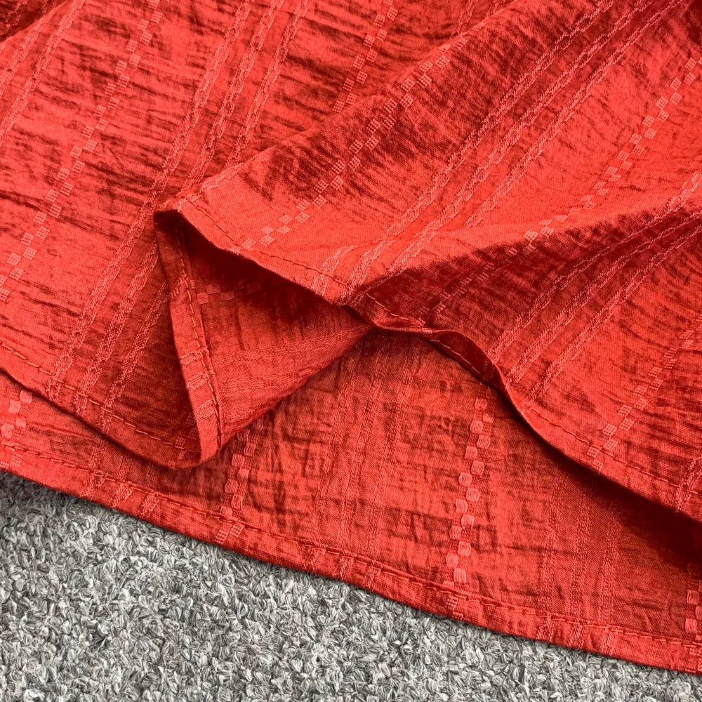 Hnewly  Bohemian Vacation Style Red Dress Design Sense Tassel Irregular Loose Dresses French Style High-end  Sleeveless Long Dress