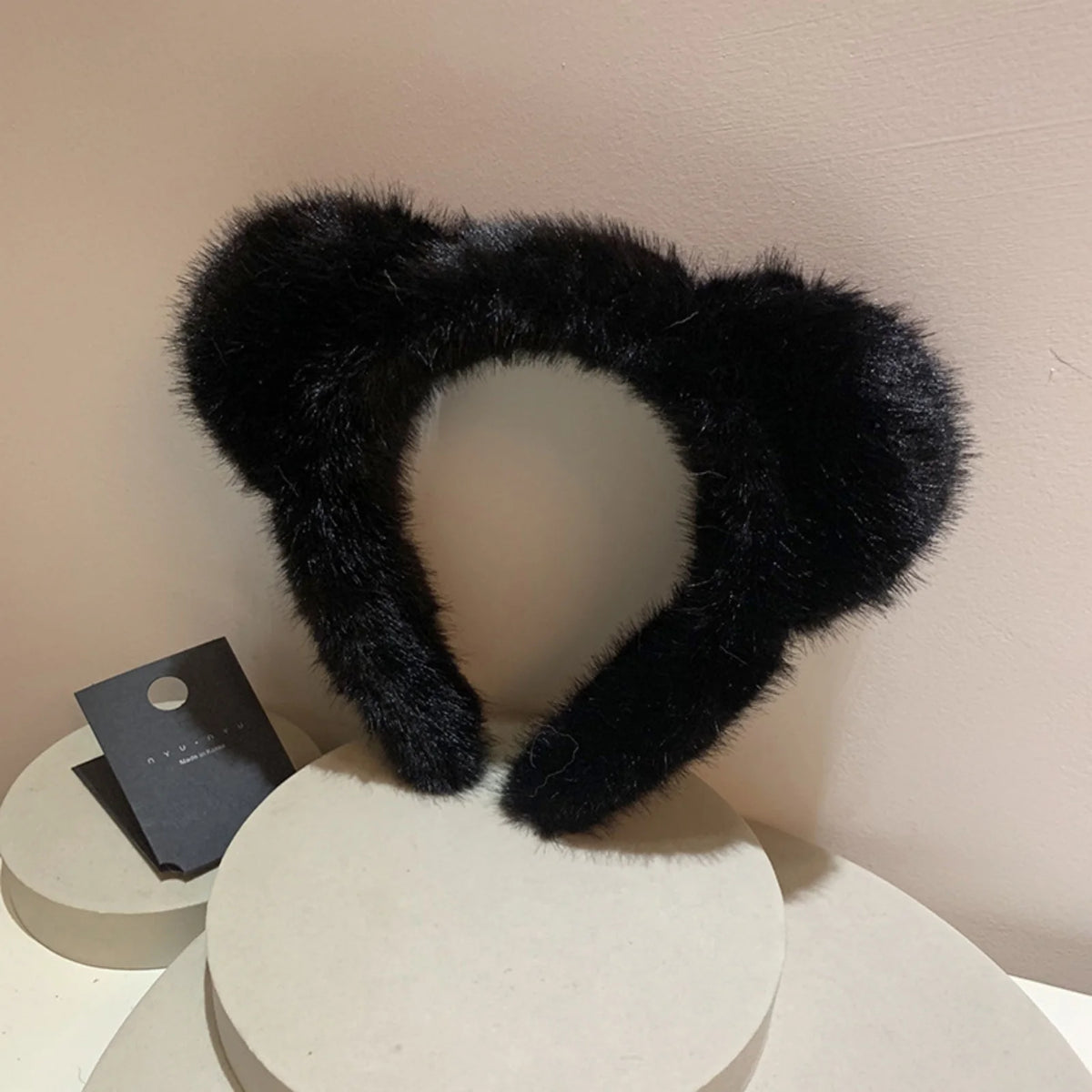 Hnewly  1PC High-End Wide-Brimmed Plush Cute Ear Headband, Autumn/Winter Atmosphere-Boosting Sweet and Stylish Hair-Compressing Headband