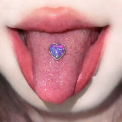 Hnewly  1Pc Trendy Sweet Cool Style Stainless Steel 1.6mm Sparkling Heart Tongue Stud Unique High Quality Body Piercing Gift