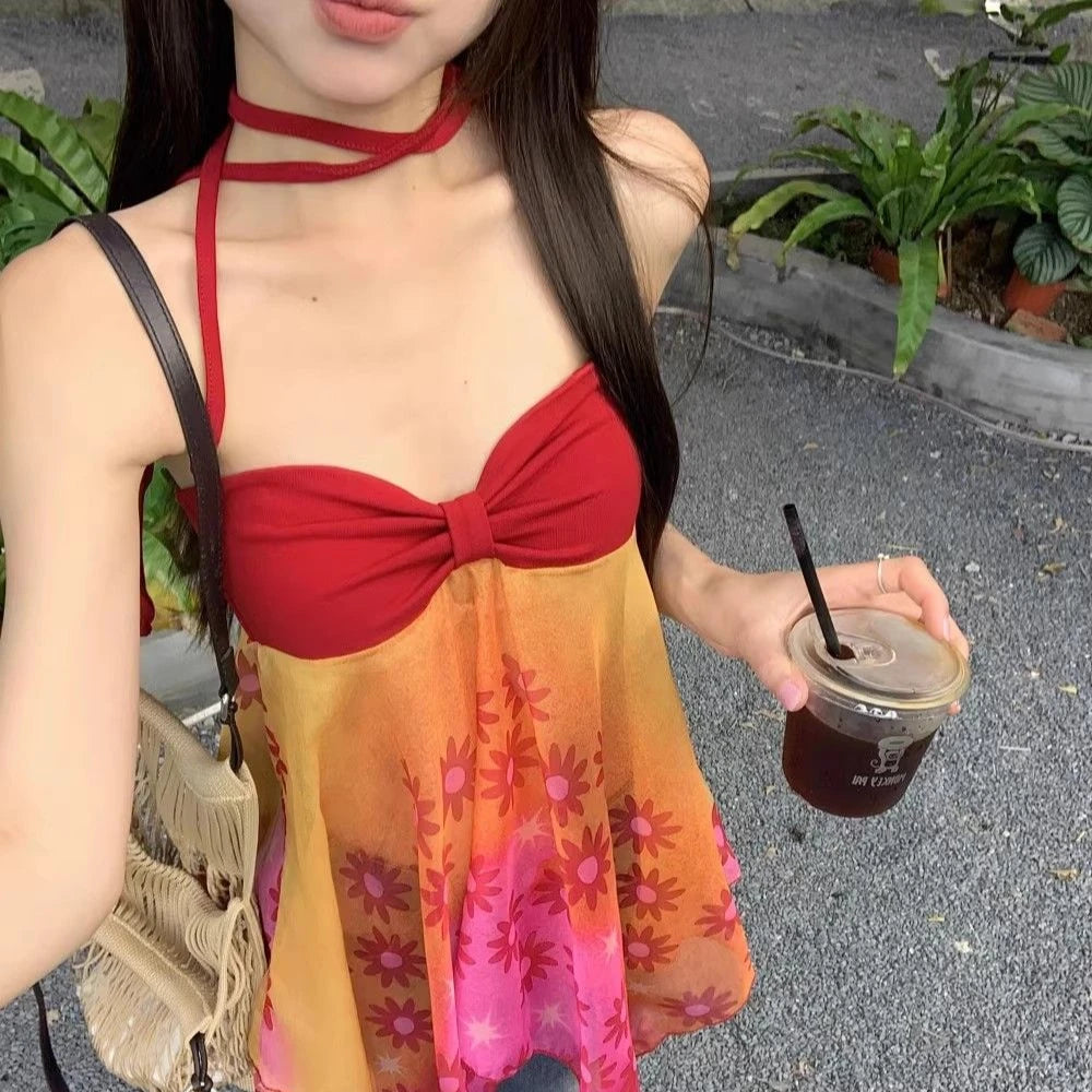 Hnewly Hanging Neck Strap Dress Women's Summer Slimming and Slimming Skincare Sexy Temperament Top