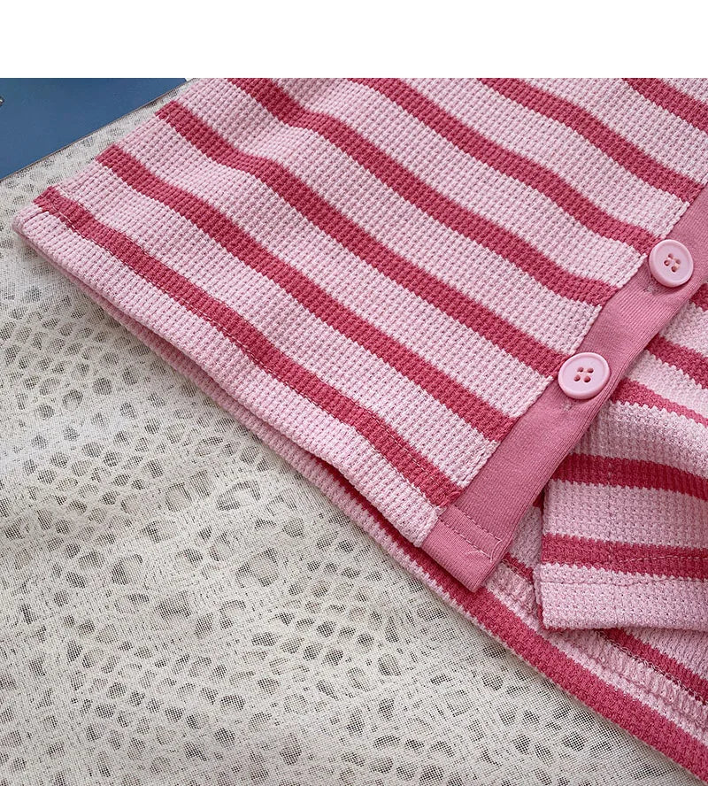 Hnewly Korean Contrast Stripe T-shirt Cardigan 2025 New Summer Women's Commuting Fashion Buttons Lapel Shirt Slim Versatile Top Trend