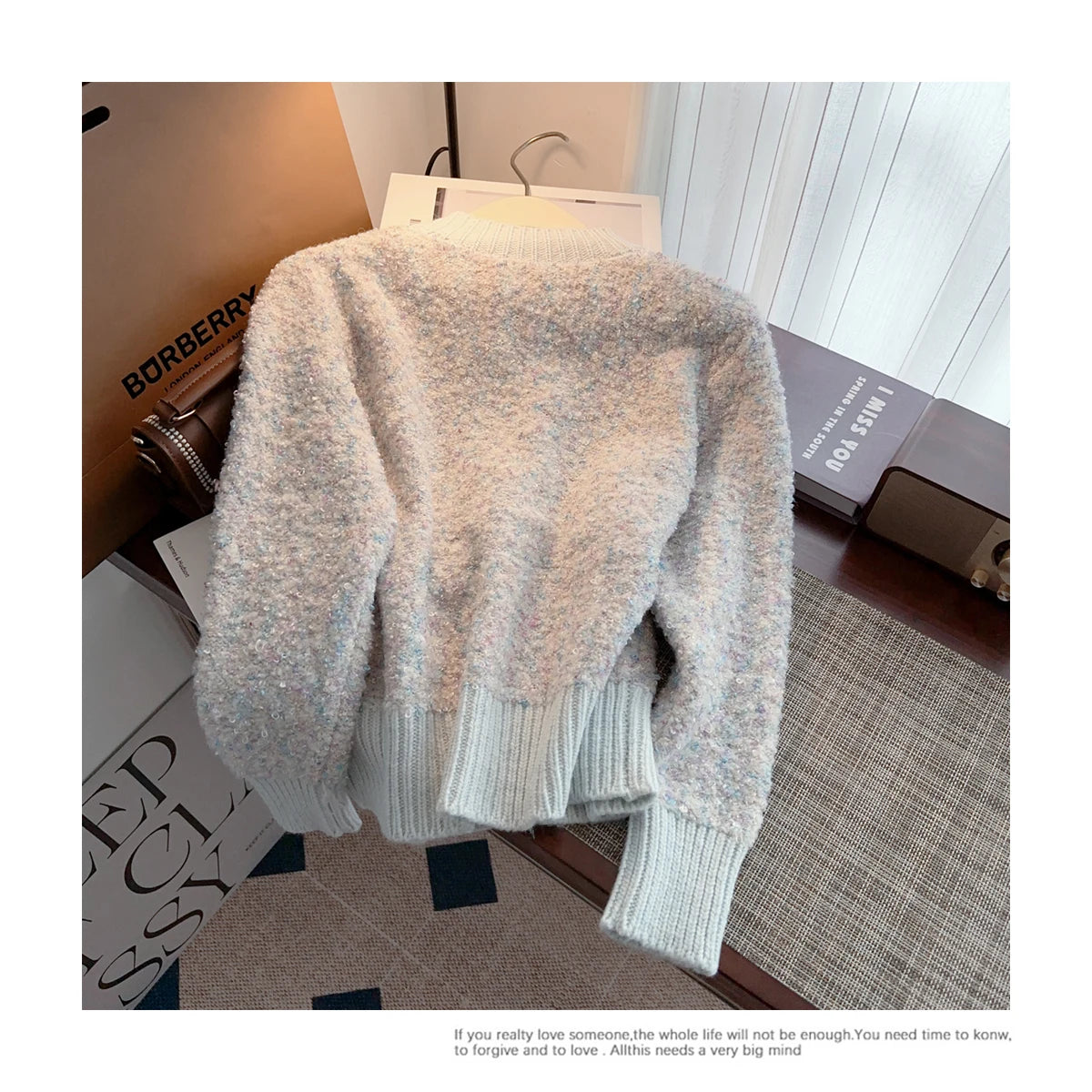 Hnewly  Luxury Pearl Button Sweater Women O-Neck Long Sleeve Cardigan Coat  Single Breasted Warm Jacket Casual All-Matched Knitwear Top