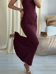 Hnewly  Sexy Spaghetti Strap Maxi Dresses Women's Waist-cinching Hip-wrap Ankle-length Dress New Ladies Spring Summer Solid Outwear
