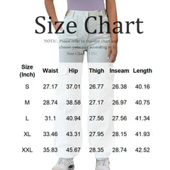 Hnewly  Ladies' Loose Casual Mid Waist Multi-Pocket Solid Color Work Pants Fashionable Harajuku Style Straight Trousers