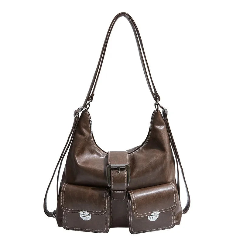 Hnewly  Retro Large Capaci Casual Women's Tote Bag Underarm Bag Fall Winter New Sle Double oulder Bapa Trendy Leisure Handbags