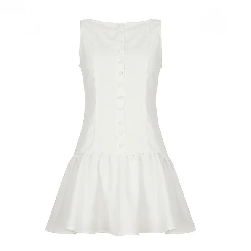 Lunivop  Commuter irt Dr Women's Slim Fit Svel oulder Bared A-Line Vest Dr High Waist Pure Color Summer Faion