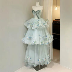 Hnewly  French Forest Style Strapless Long Evening Gown with High-end Feel, Birthday Coming of Age Gift Princess Dress