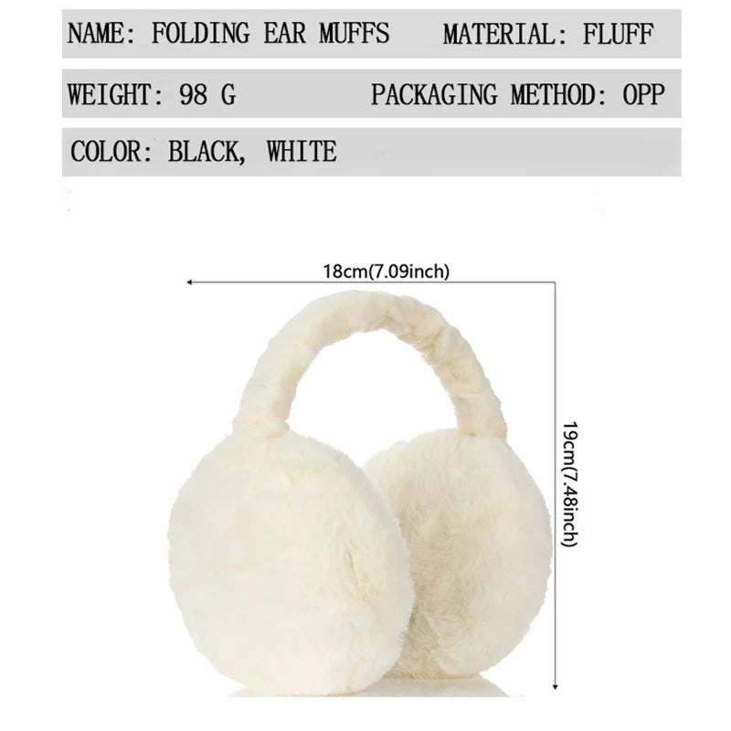 Hnewly Soft Plush Ear Warmer Winter Warm for Women Men Fashion Solid Color Earflap Outdoor Cold Protection EarMuffs Ear Cover