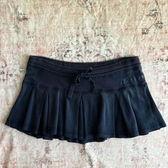 Lunivop  American Fashion High Street Thin Casual Skirts Y2k Aesthetic Lace Up Waist Letter Print Pleated Jupe Harajuku All Match Skirts