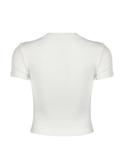 Hnewly Neck Lace Trim Bow Cute Black Y2K T-Shirt Women Button Up Slim Short Sleeve White Tees Sweet Balletcore Clothing