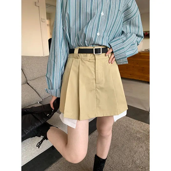 Hnewly Skirts Women with Lining New Arrival Elegant Chic Fit Feminine Simple High Waist Casual Basic Trendy Daily Pleated Design Cozy