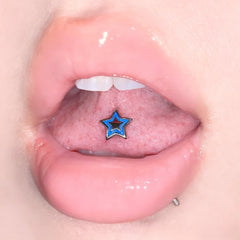 Hnewly  Color Five Pointed Star Tongue Stud Spicy Girl Style Daily Party Puncture Jewelry