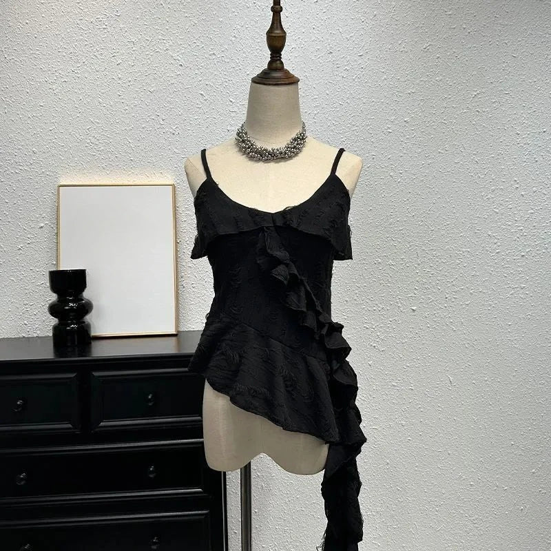 Hnewly Gothic Tank Top Y2k E-Girl Slim Fit Sleeveless Tops Vintage Harajuku Patchwork Mesh T-shirt for Women New See Through Sexy