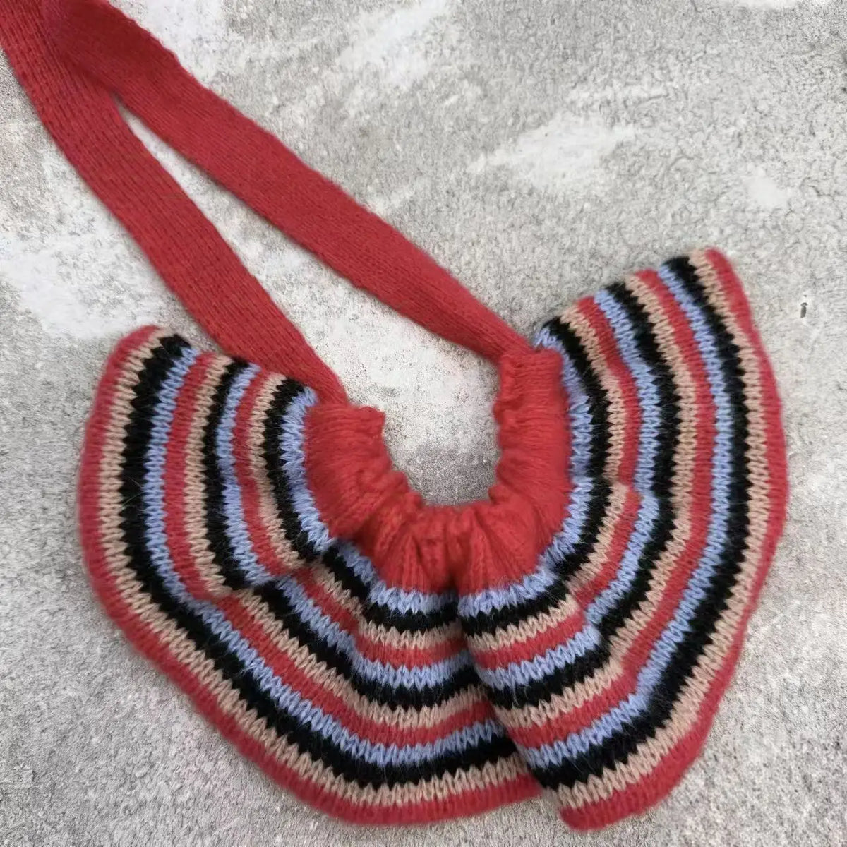 Hnewly  1pc INS Trendy Colorful Striped Knitted Hair Band with Ribbon Bow – Stylish New Hair Accessory