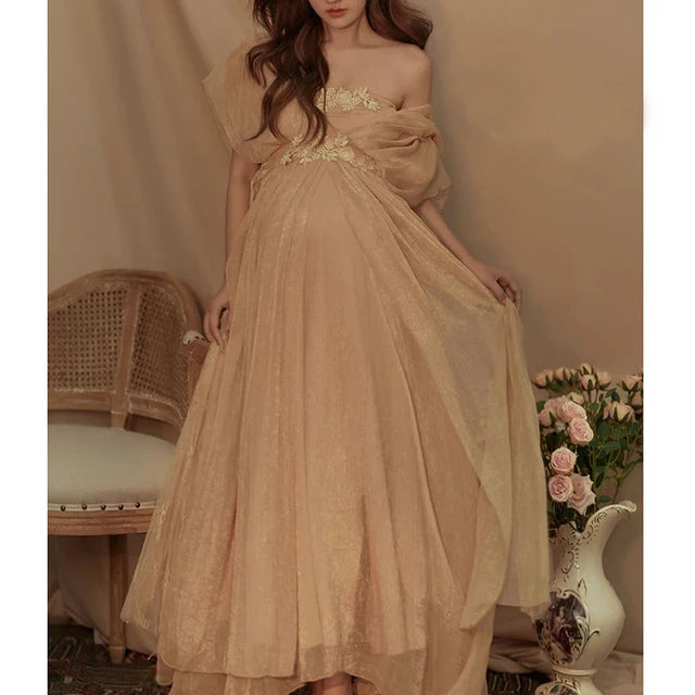 Hnewly  Elegant Maternity Maxi Gowns Dresses Photo for Photo Shoot Pregnant Wedding Party Dress Pregnancy Clothes Photography Prop Dress