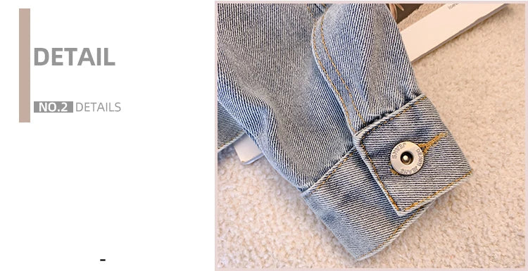 Hnewly  Women Denim Jacket Spring Autumn 2025 New Popular Sweet Luxury Beaded Short Top Loose Long Sleeve Lapel Single Breasted  Coat