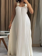 Hnewly  Elegant Beach Vacation Long Dress Women's Gauze Skirt Strapless Slimming Polyester Fiber High Waist Summer Casual Wear