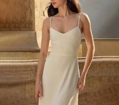 Hnewly  Autumn New Solid Color Design Sleeveless V - Neck Elegant Maxi Dress