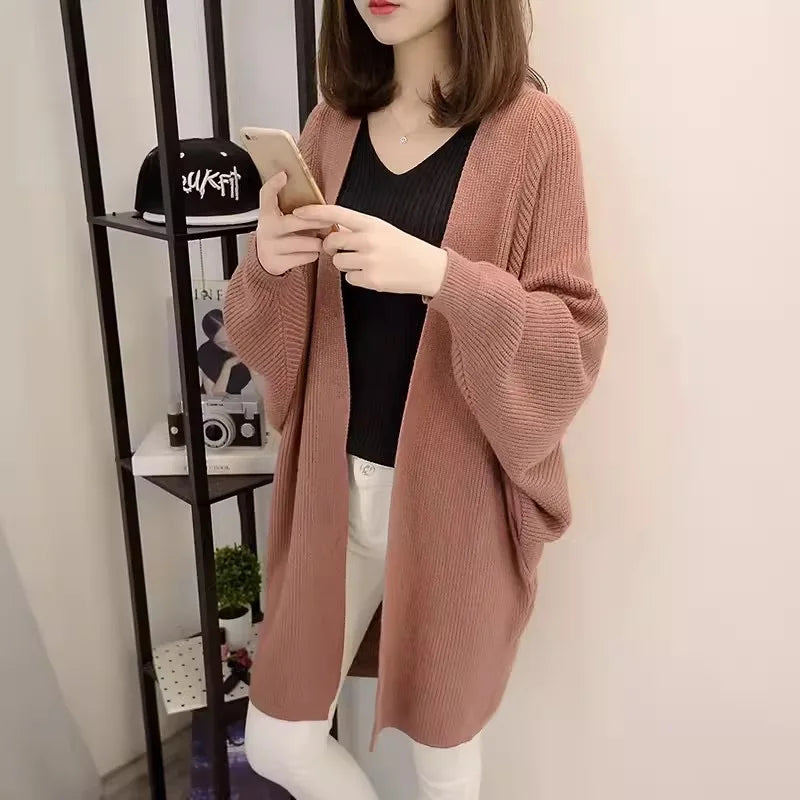 Hnewly  Longline Open Front Knit Cardigan for Women Comfy Sweater Coat Female Long Duster Cardi Casual Chic Autumn Winter Outfit