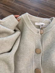 Hnewly  Elegant Button Sweater Cardigan Women's Autumn  Winter New Korean Loose Knitted Long Sleeved Jacket  Versatile O-neck Top