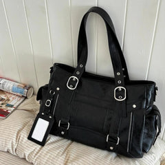 Hnewly  Y2K Sweet Cool Hot Girl Underarm Bag Ladies PU Leather Square Large Capacity Tote Bag Women Harajuku Crossbody Bag Handbags
