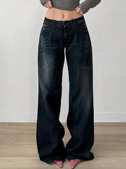 hnewly - Vintage Basic Low-Rise Loose Jeans hnewly