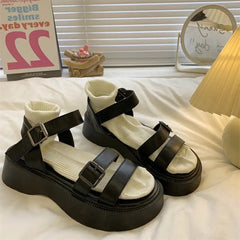 Hnewly Summer Causal Ladies Flat shoes woman Flat Platform Sandals Women Open Toe Gladiator wedges Women Shoes sandals