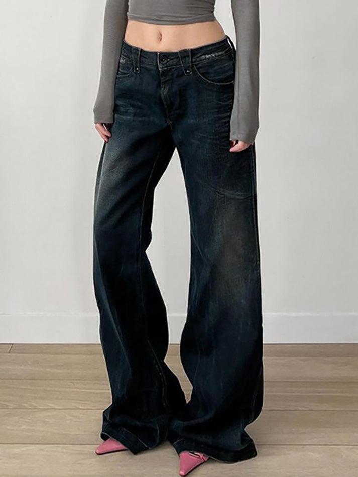 hnewly - Vintage Basic Low-Rise Loose Jeans hnewly