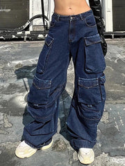 Hnewly - Washed Multi Pocket Cargo Jeans ddbos-shop