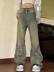 Hnewly - Vintage Buckle Design Boyfriend Jeans Hnewly