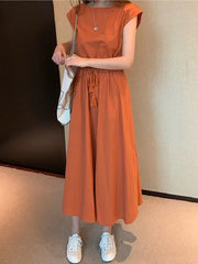 Hnewly 10 Colors S-2Xl Summer Women Dress Maxi Evening Female Vintage Oversize Short Sleeve Beach