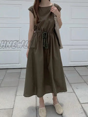 Hnewly 10 Colors S-2Xl Summer Women Dress Maxi Evening Female Vintage Oversize Short Sleeve Beach