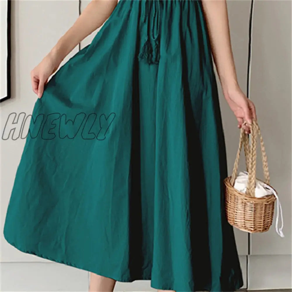 Hnewly 10 Colors S-2Xl Summer Women Dress Maxi Evening Female Vintage Oversize Short Sleeve Beach