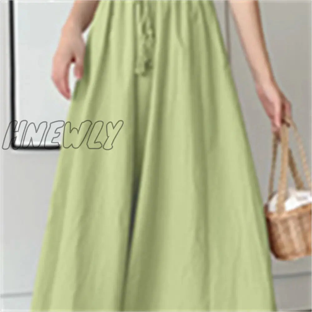 Hnewly 10 Colors S-2Xl Summer Women Dress Maxi Evening Female Vintage Oversize Short Sleeve Beach