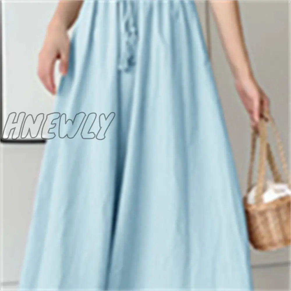 Hnewly 10 Colors S-2Xl Summer Women Dress Maxi Evening Female Vintage Oversize Short Sleeve Beach