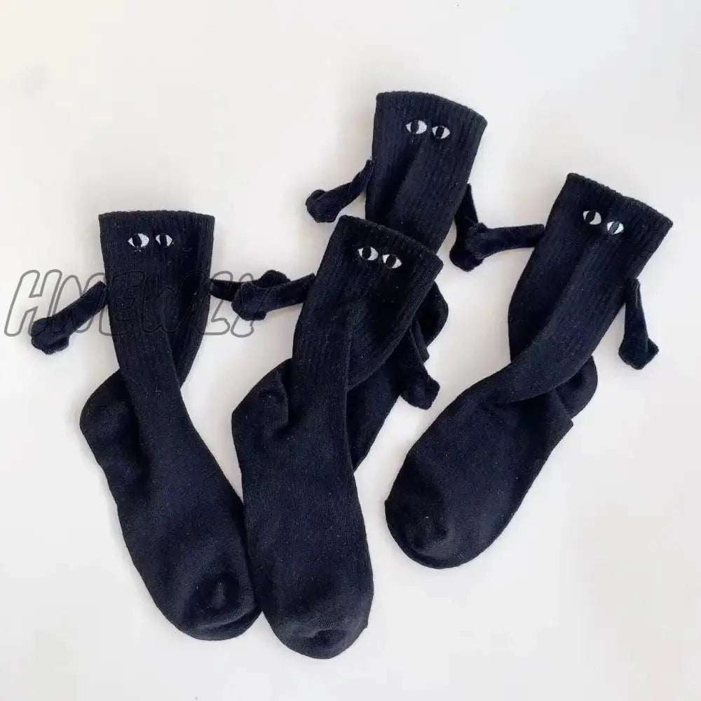 Hnewly 10Pairs Club Celebrity Ins Fashion Funny Creative Magnetic Attraction Hands Black White