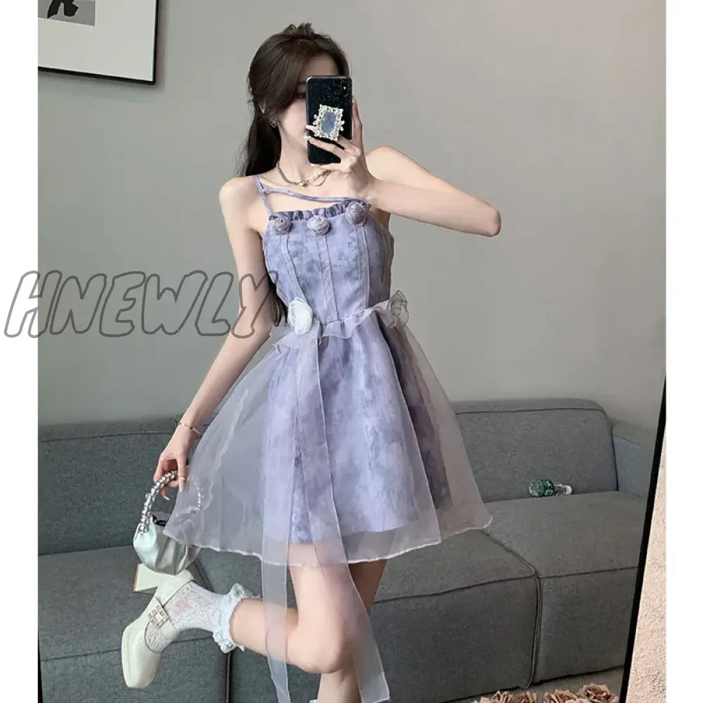 Hnewly 2024 Bow Sexy Slash Neck Dress Women Summer Korean Elegant White Mini Fashion All Match
