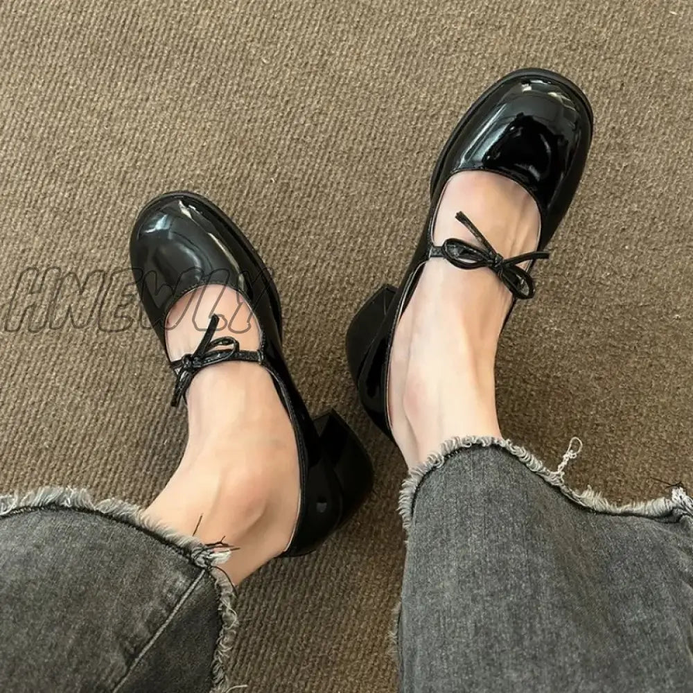 2024 New Women’s High Heels Square Garden Head Shallow Mouth Shoes Comfortable And Fashionable