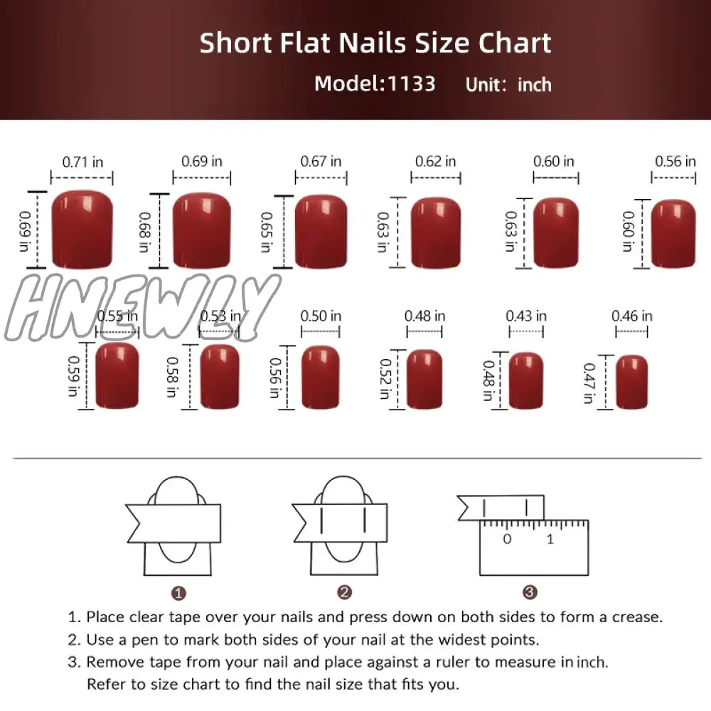 Hnewly 24 Pcs Glossy Short Flat Press On Nails Pink Glitter French Style Fake Gradient Artifical