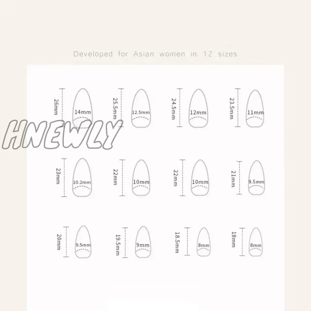 Hnewly 24Pcs Cool Y2K False Nails Green Star Printed Design Almond Fake Nail Patch For Girl