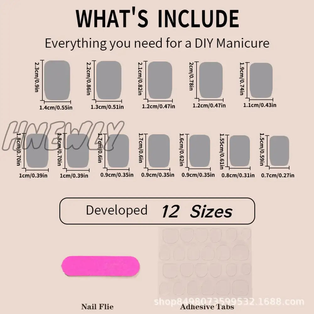 Hnewly 24Pcs Glitter Gradient Pink False Nails Sweet Square Head Fake Nail Tips Full Cover Wearable