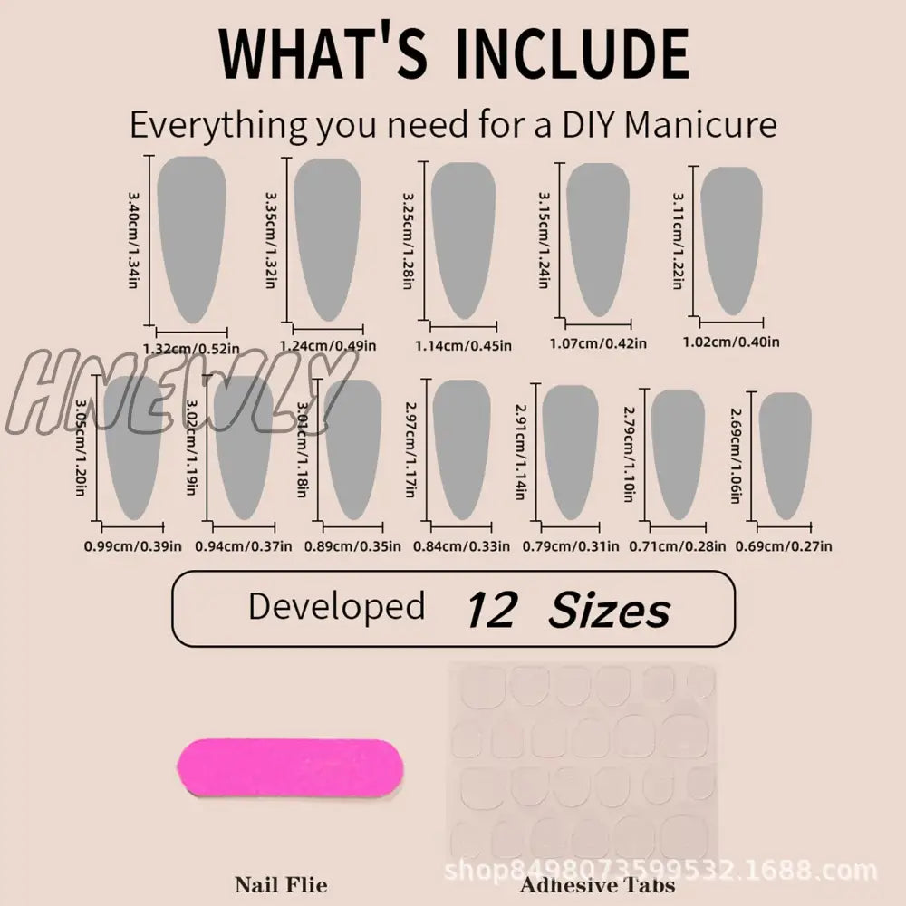 Hnewly 24Pcs Glossy Black Fake Nails Set Press On Nail Tips Solid Color Long Stiletto Removable