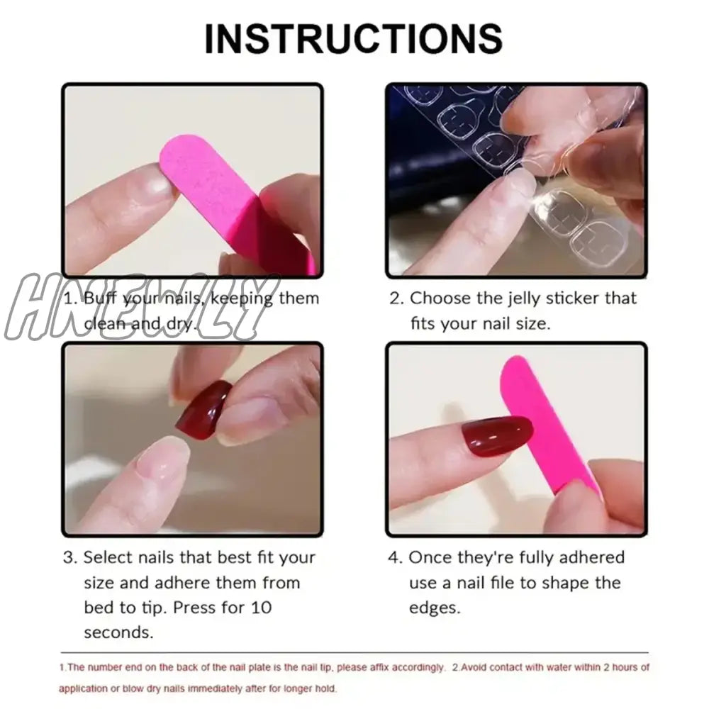 Hnewly 24Pcs White French False Nails Y2K Star Ballerina Coffin Press On Detchable Full Cover Fake